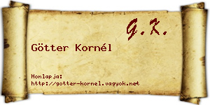 Götter Kornél névjegykártya